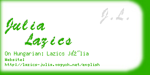 julia lazics business card